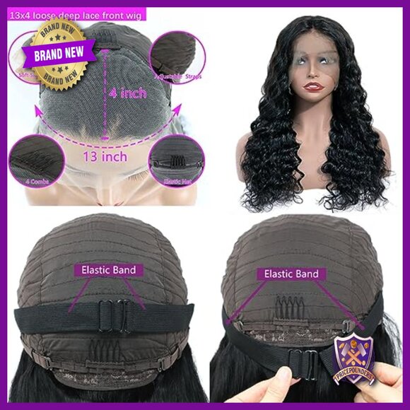 30 Inch Human Hair Lace Front Wig Glueless Pre Plucked 13x4 Loose Deep Wave main image 4